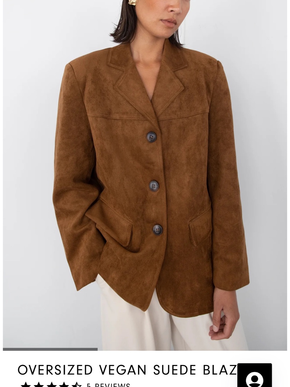 OAK + FORT Suede Tan Blazer Jacket